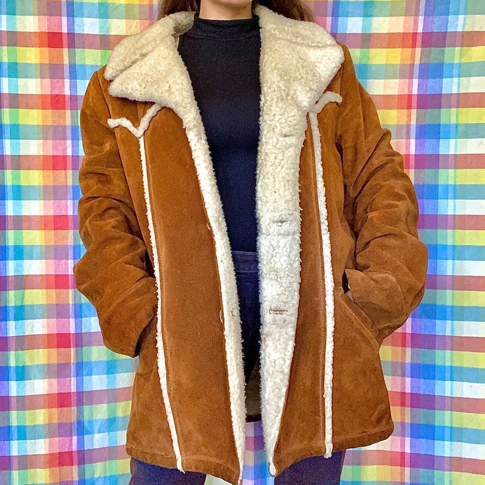 Berman’s - the leather experts Vintage leather jacket / shearling coat